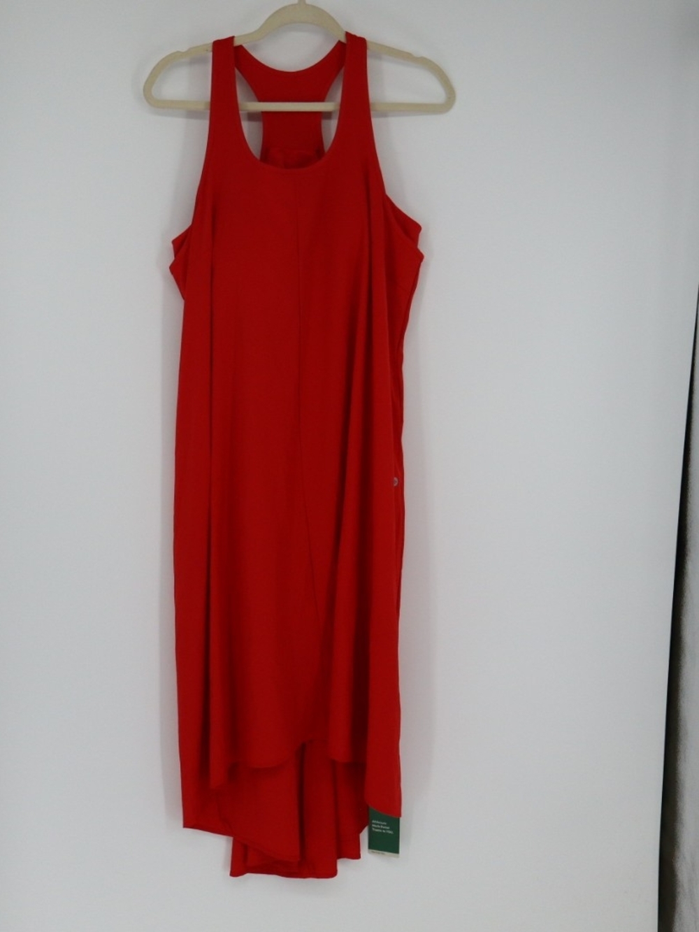 Halara Breezeful High Low 2-Piece Dress L Red Flowy Midi Quick Dry NWT